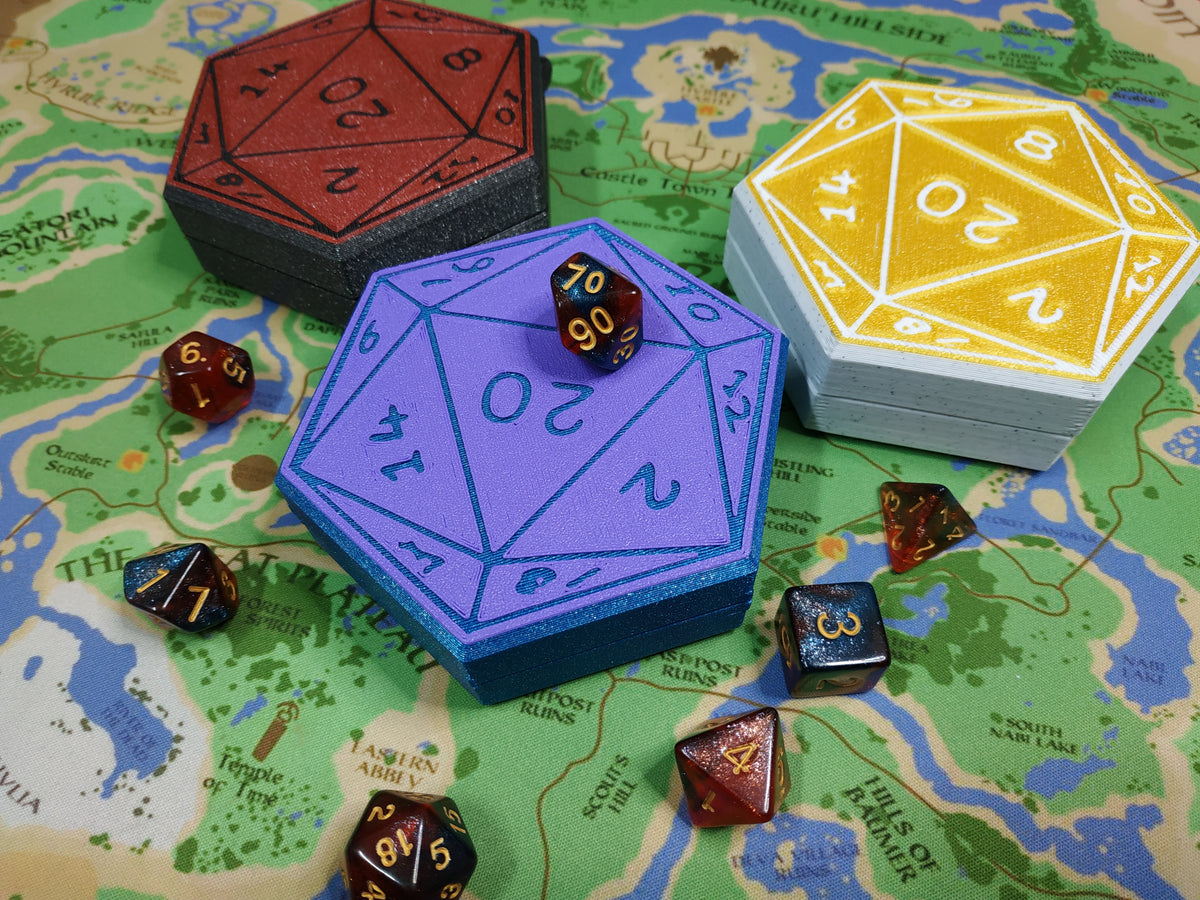 Caja D20 para dados de Rol