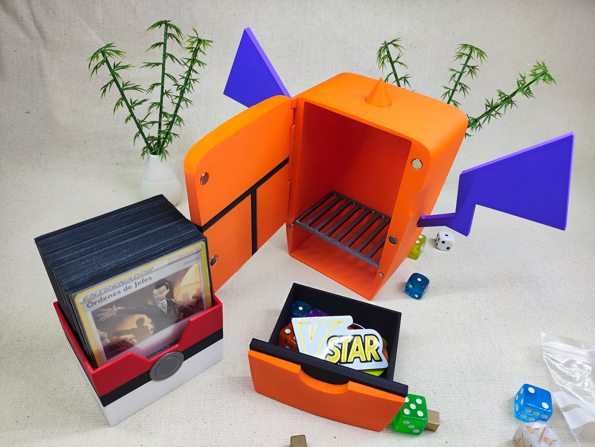 Caja para cartas decorativa TCG - Nevera Naranja