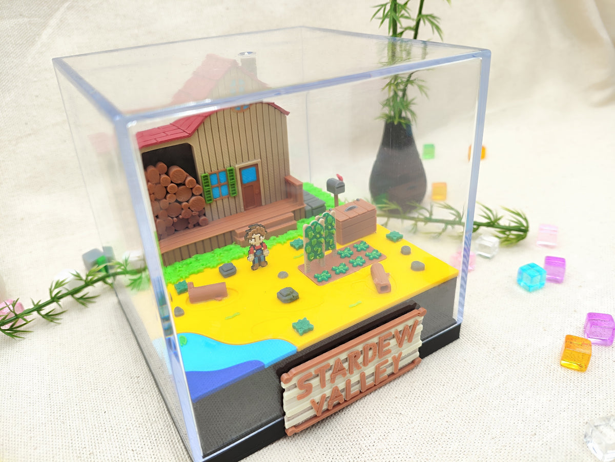 Diorama 3d cubo metacrilato - Granjero