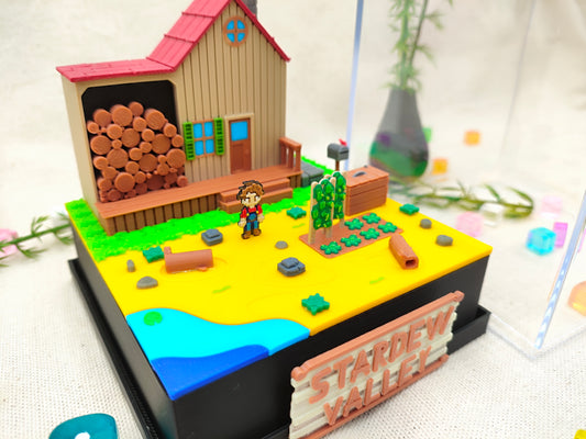 Diorama 3d cubo metacrilato - Granjero